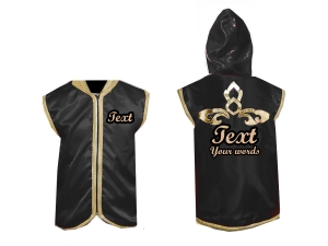 Kanong Custom Boxing Hoodies / Walk in Hoodies : Black Lai Thai